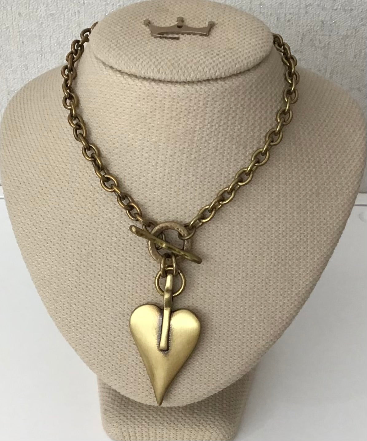 Danon Heart & T-bar Necklace