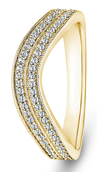 9ct White Gold Diamond Shaped Wedding Ring (Drs-400-050-025)