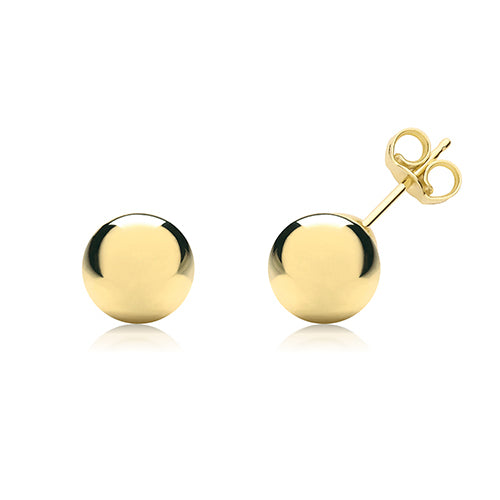 9ct Yellow Gold Ball Stud Earrings (Es205)