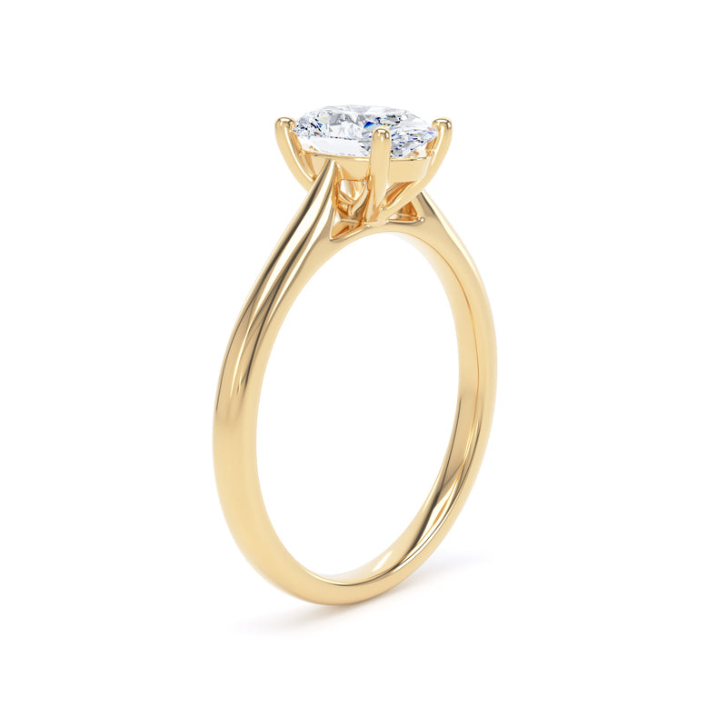1.27ct Halo Set Oval Lab Grown Diamond Solitaire Ring (Opp01-pt)