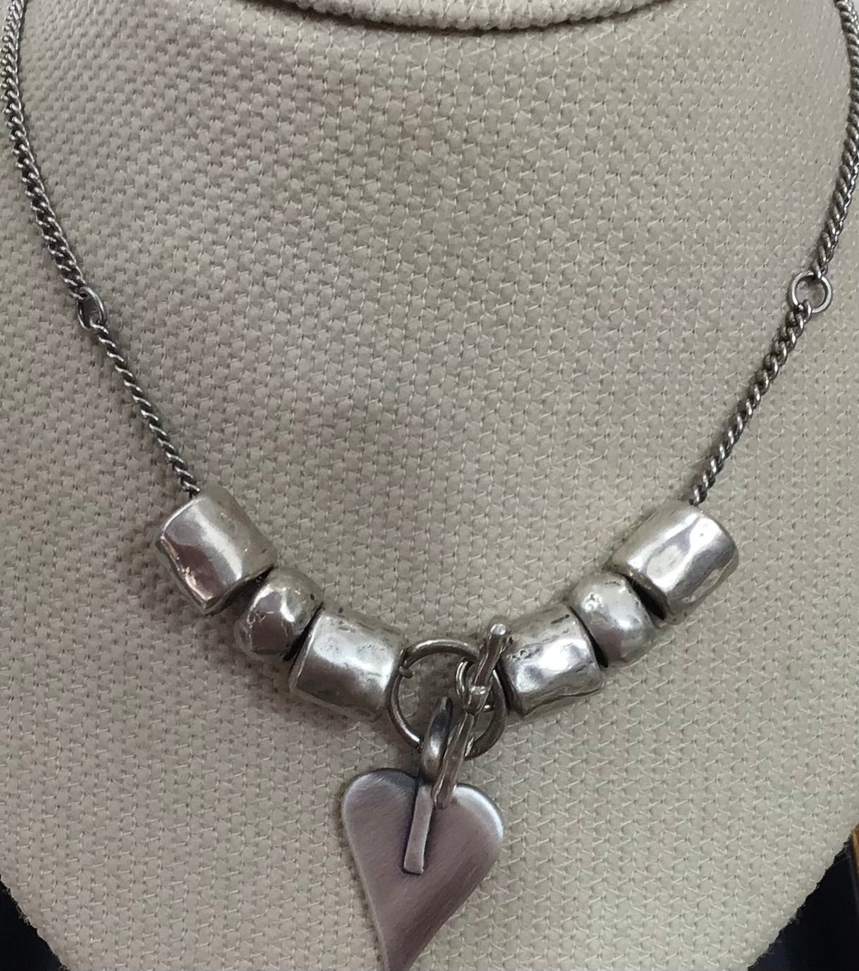 Danon Pewter Charm Heart Necklace