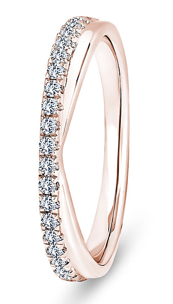 9ct Brilliant Cut French Pave / Fishtail Shaped Wedding Ring (Vsf-290-050-020)