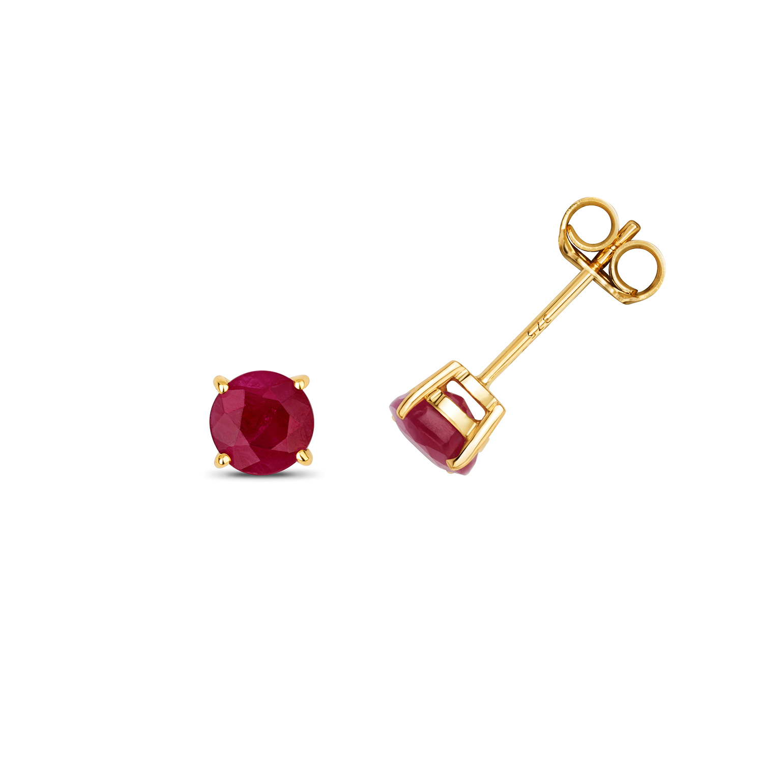 Round Ruby Stud Earrings (Ed241r)