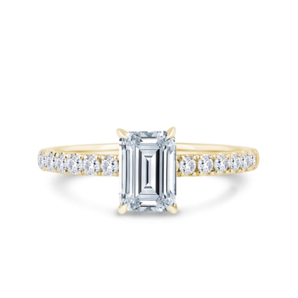 1.40ct Emerald Cut Lab Grown Certified Diamond Solitaire Ring. (Ess02)