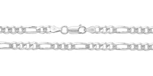 Silver Figaro Bracelet (G1009)