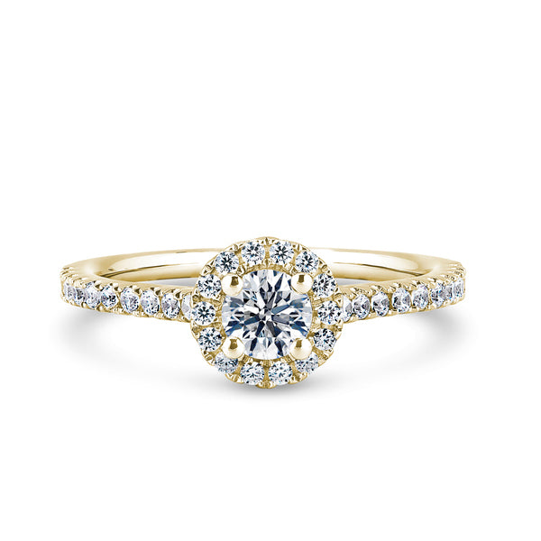 1.80ct Round Halo Set Lab Grown Certified Diamond Solitaire Ring. (Rhw03)