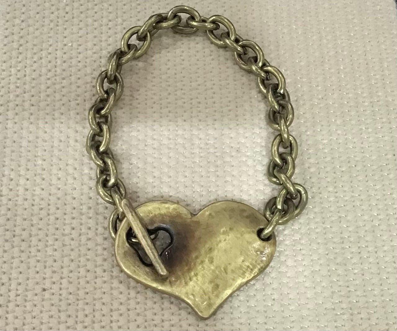 Danon Gold Plated Large Heart T-bar Bracelet