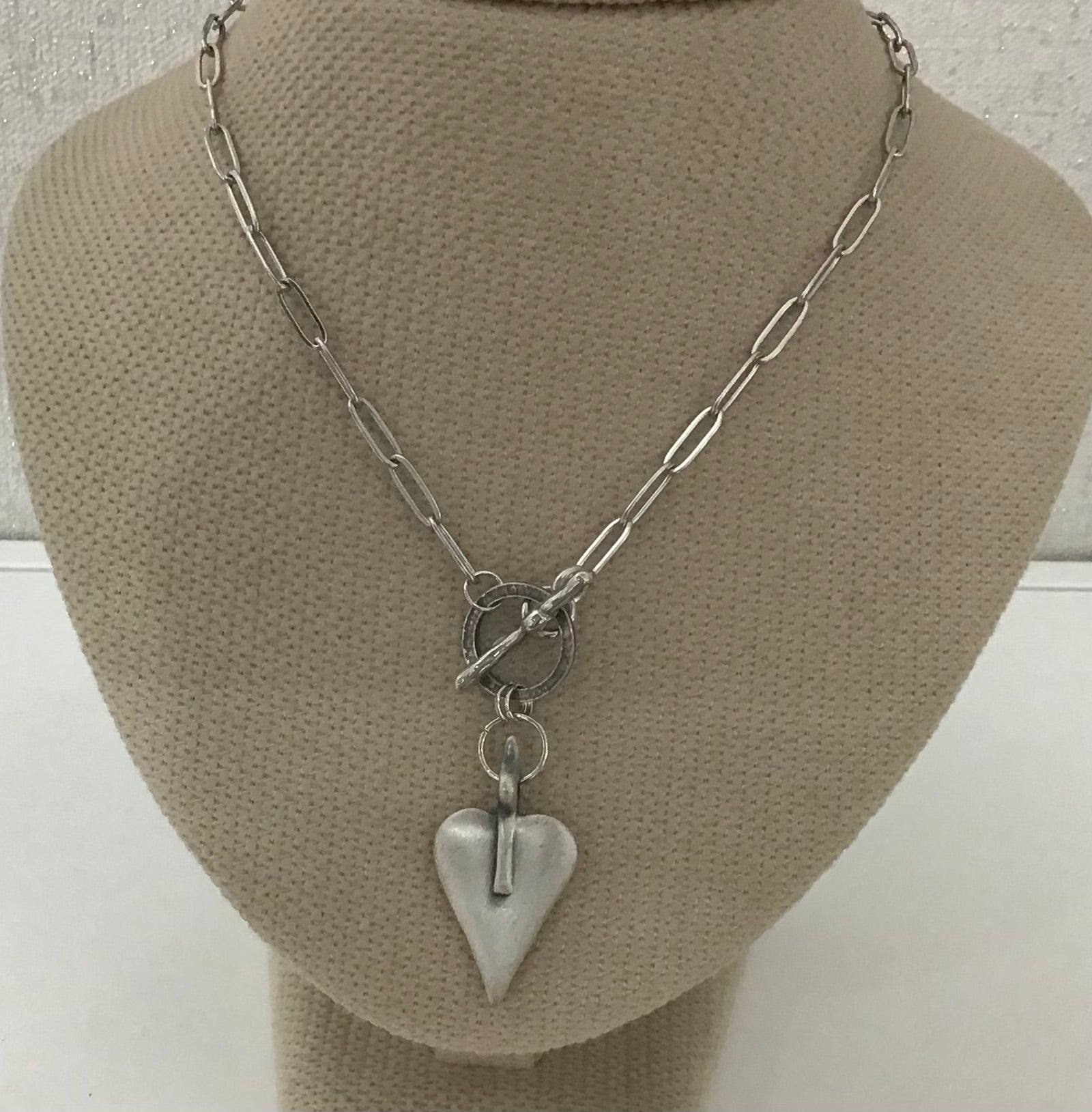 Danon Heart T-bar Necklace
