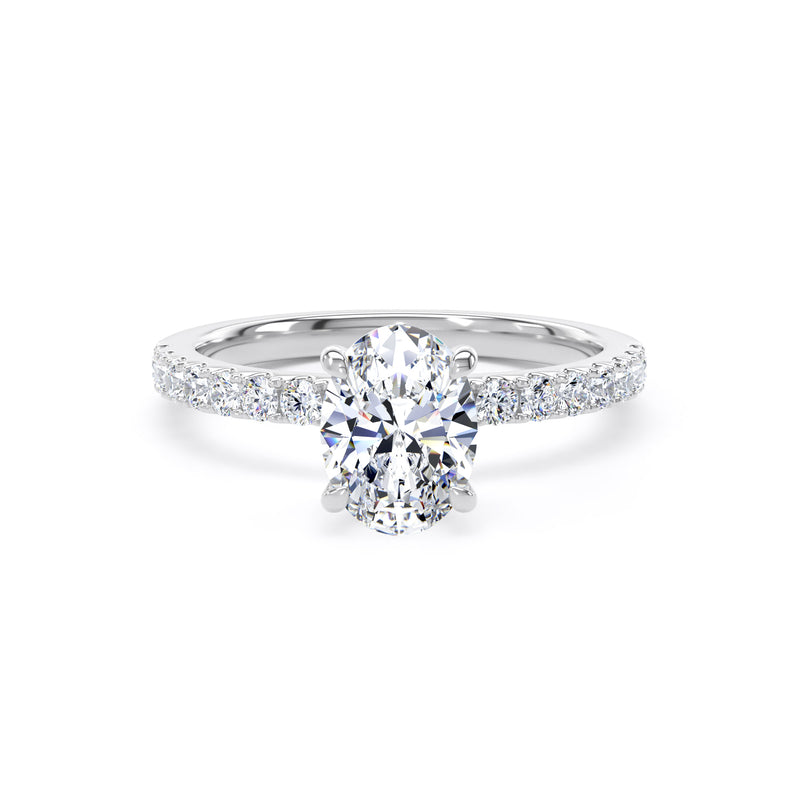 1.35ct Halo Set Oval Lab Grown Diamond Solitaire Ring. (Osp02)