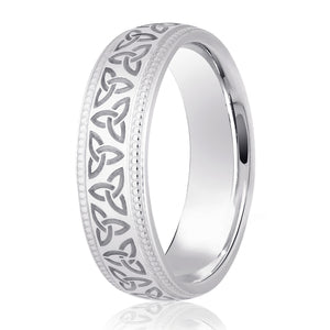 9ct Celtic & Millgrain Traditional Court Wedding Ring (L107)