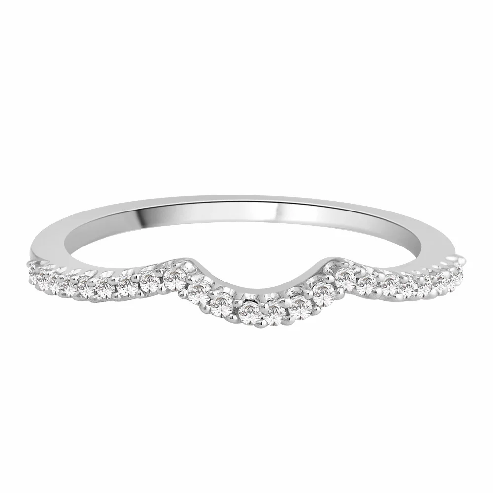 9ct white gold diamond shaped wedding ring (b0001)