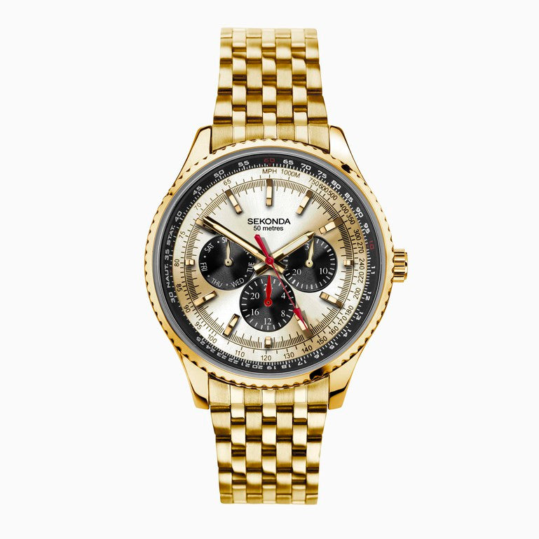 (30040) Gold Plated Chronograph Gents Watch