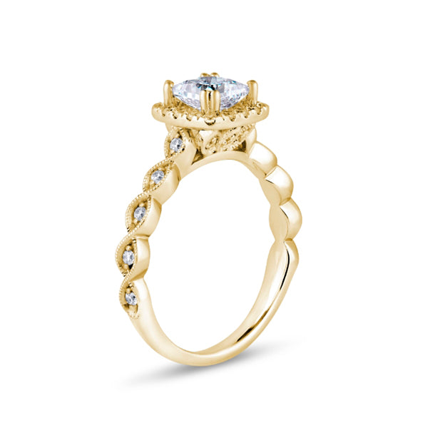 1.60ct Princess Cut Halo Set Lab Grown Certified Diamond Ring (Phm01)