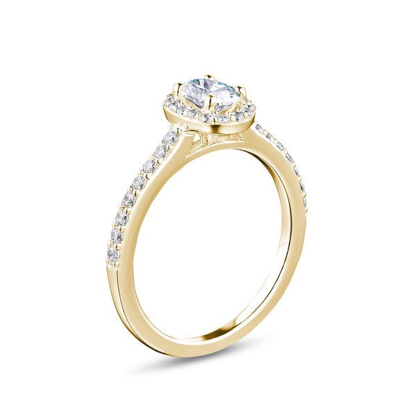 1.85ct Oval Halo Set Lab Grown Certified Diamond Solitaire Ring (Ohwo1)