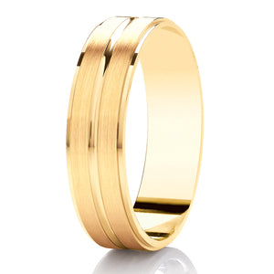 9ct White Gold Brushed Finish 6mm Wedding Ring (Dc308b)