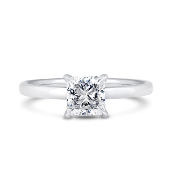 1ct Halo Set Princess Lab Grown Diamond Solitaire Ring. (Ppp02)