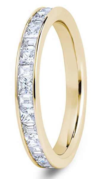 9ct Channel Set Princess & Baguette Cut Diamond Wedding Ring (Cpb-310-040-060)