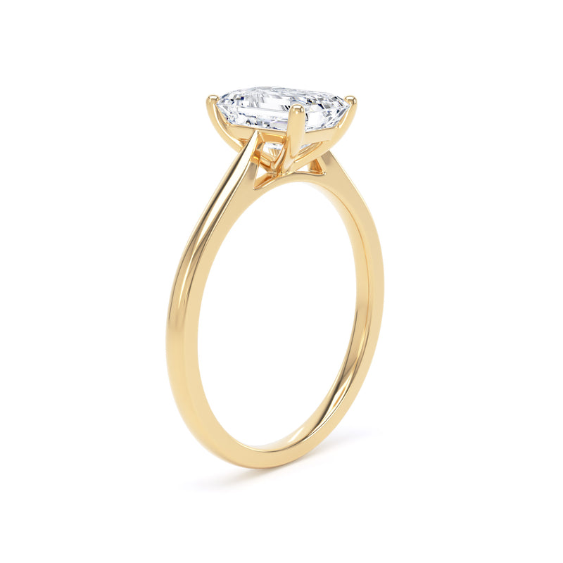 1ct Emerald Cut Lab Grown Diamond Solitaire Ring (Epp01)