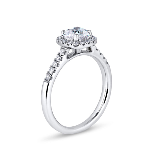 1.92ct Cushion Cut Halo Set Lab Grown Diamond Certified Solitaire Ring (Chs01)