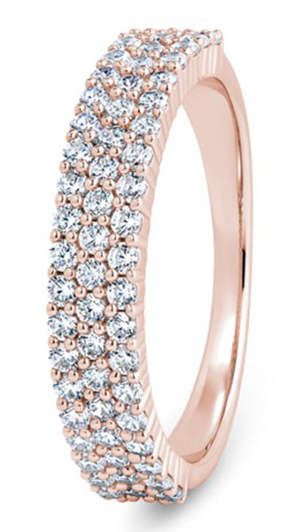 9ct .60ct Round Brilliant Cut Triple Row Claw Wedding Ring (Trc-430-040-060)