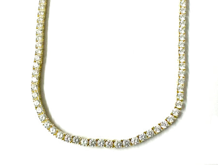 Silver Gold Plated Cubic Zirconia Tennis Necklace (Nkczyg121)