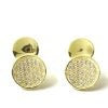 Silver Gold Plated Cubic Zirconia Stud Earrings ( Erczyg0280)