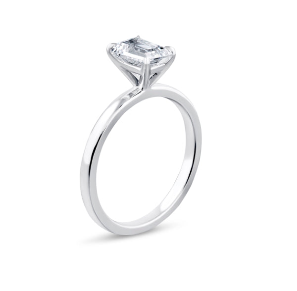 1.10ct Halo Set Emerald Lab Grown Diamond Solitaire. (Eps02)
