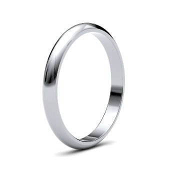 9ct 2.5mm D Shape Wedding Ring (2.5Lmd-9r)