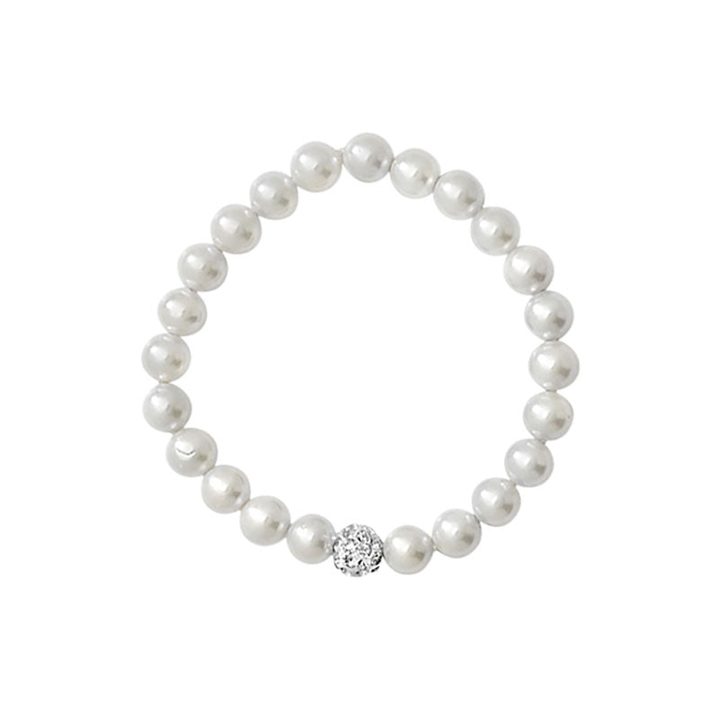 Pearl & White Stretchy  Child’s Bracelet (Sbr088a)