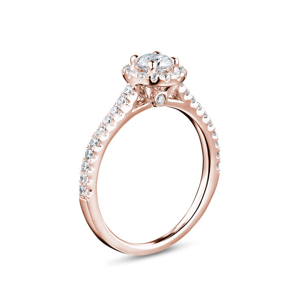 1.80ct Round Halo Set Lab Grown Certified Diamond Solitaire Ring. (Rhw03)