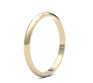 9ct 2mm Medium D Shape Wedding Ring (2Lmd-9y)