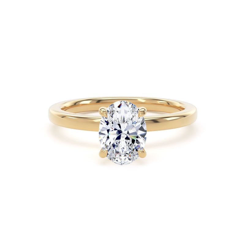 1ct Halo Set Oval Lab Grown Diamond Solitaire Ring. (Opp03)