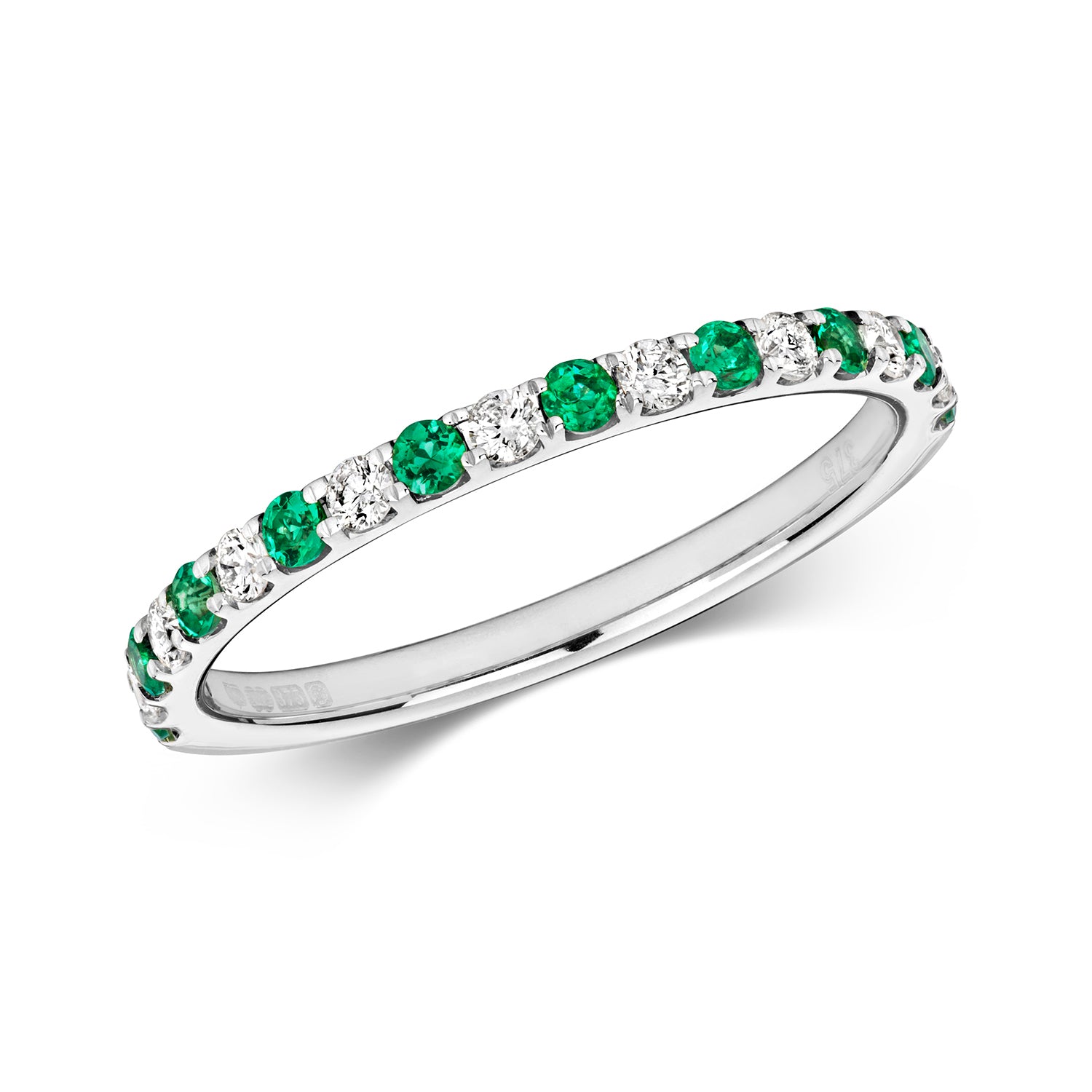 Emerald & diamond eternity ring (rd464e)