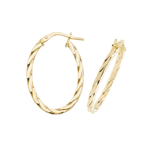 9ct Yellow Gold Creoles (Er1041-v3)