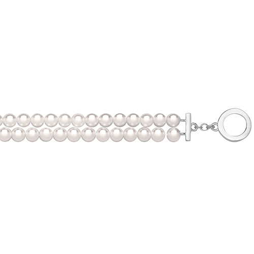 Silver Shell Pearl Bracelet (G2730)