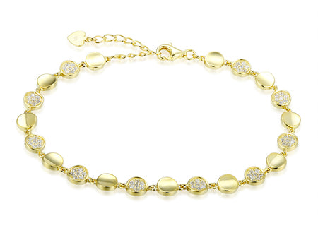 Silver Gold Plated Cubic Zirconia Bracelet (Brczyg0280)