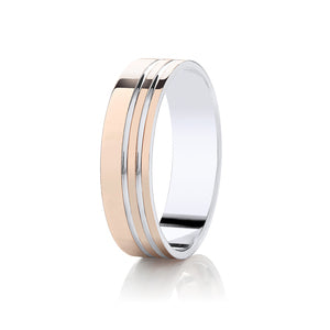 Two Colour Wedding Ring (Dc171)