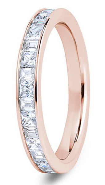 9ct Channel Set Princess & Baguette Cut Diamond Wedding Ring (Cpb-310-040-060)