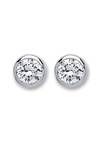 Silver Cubic Zirconia Stud Earrings (Ser0392)