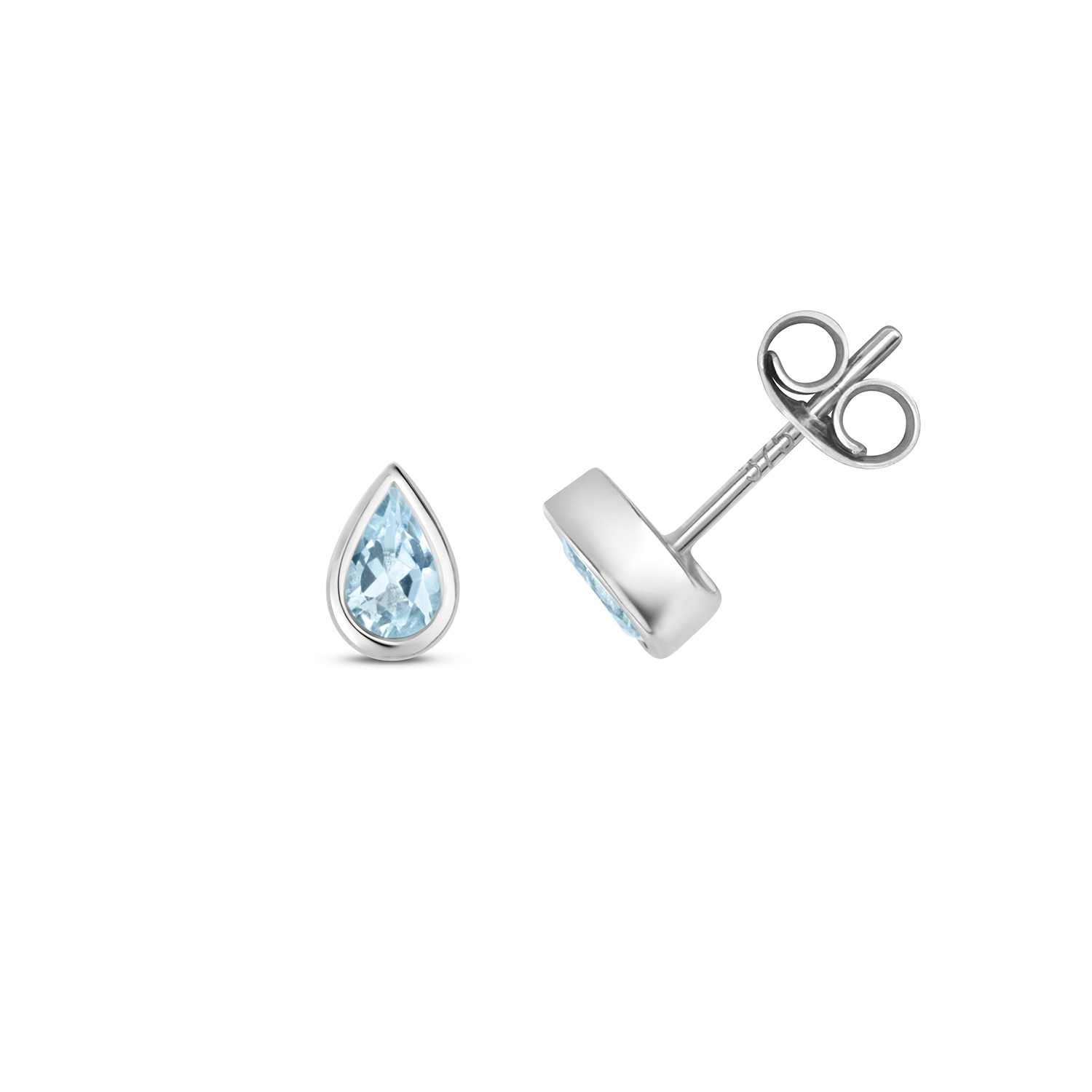 Pear Shape Aquamarine Stud Earrings (Ed403waq)