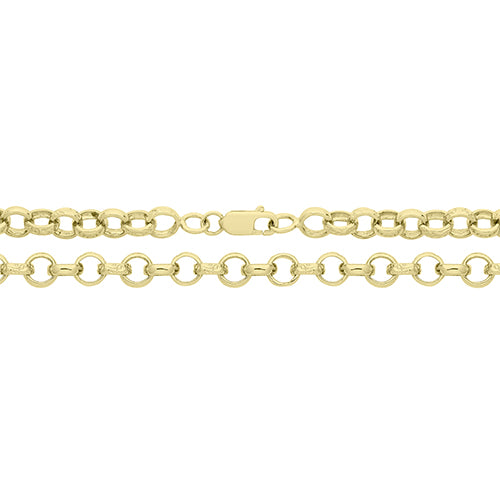 9ct Yellow Gold Engraved Belcher Bracelet(CN0635)