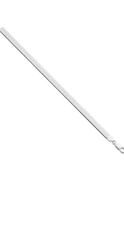 Silver Herringbone Necklace (Scn0032)