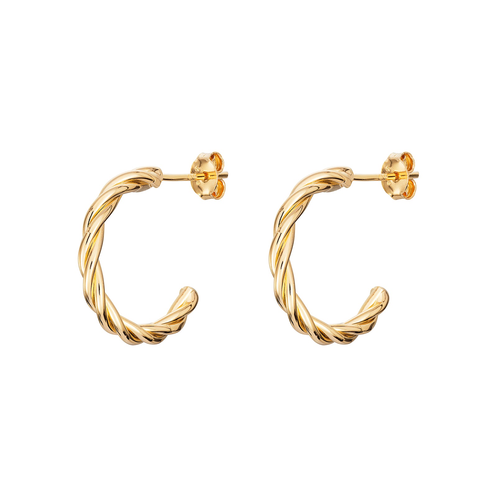 Silver Gold Plated Hoop Stud Earrings (Se810b)
