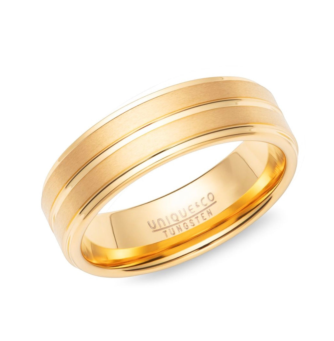 Tungsten 7mm Gold IP Plating Wedding Ring (TUR 193)