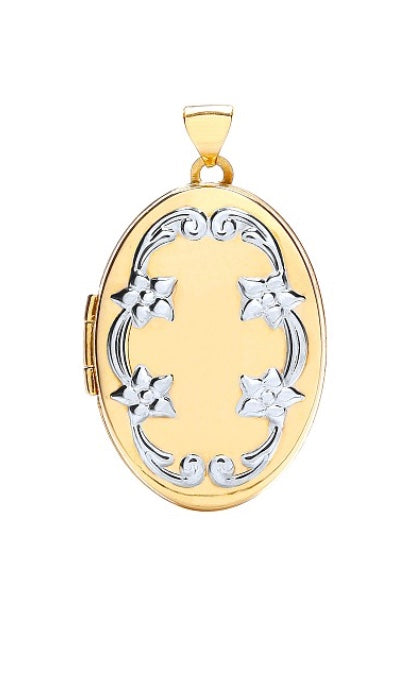 9ct Yellow & White Gold Locket (Lk0152)