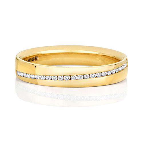 9ct Brilliant Cut Channel Set Wedding Ring (Rd727w)