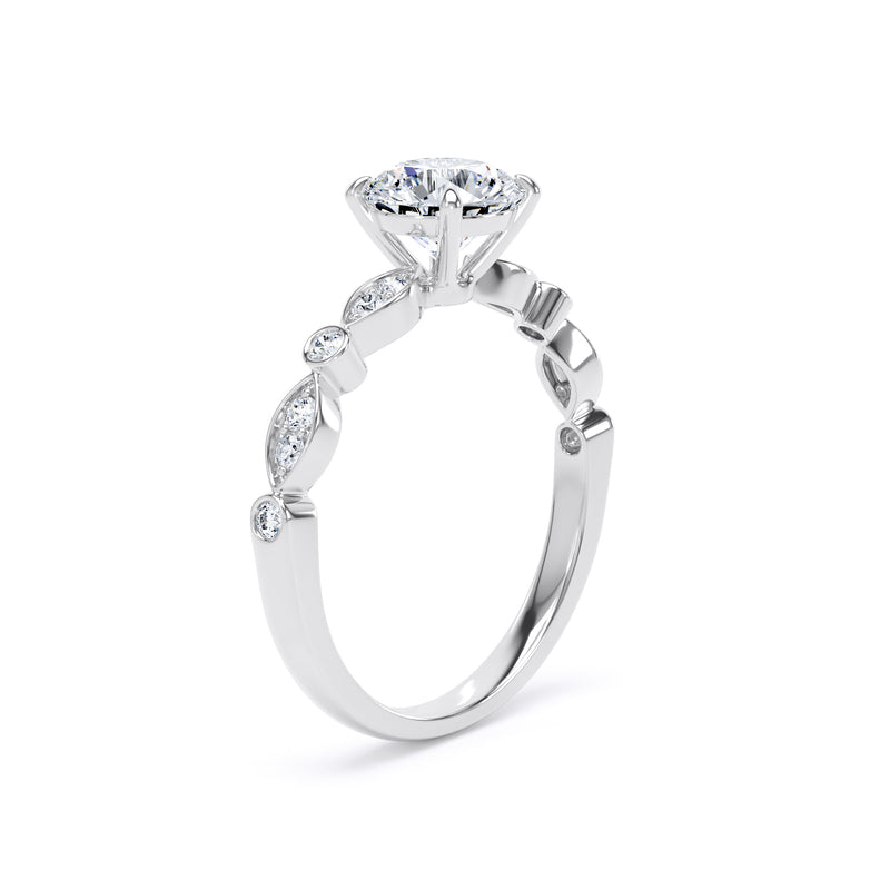 1.15ct Halo Set Brilliant Lab Grown Diamond Solitaire Ring (Rsv01)