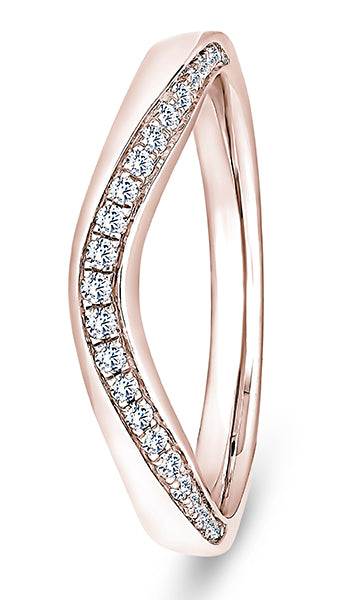 9ct White Gold Diamond Shaped Wedding Ring (Wav-300-050-016)