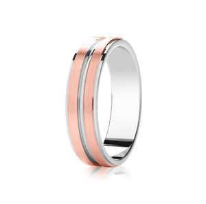 Two Colour Wedding Ring (Dc308)