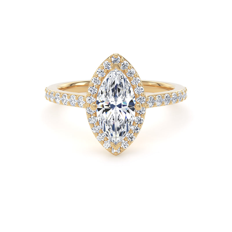 1.60ct Marquis Halo Set Lab Grown Certified Diamond Solitaire Ring (Mhw01)